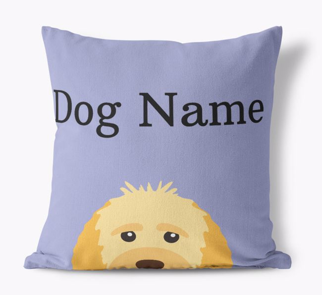 {dogsName}'s Icon & Name: Personalized {breedFullName} Canvas Pillow